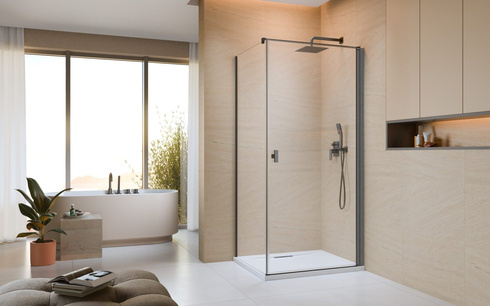 Kabina prysznicowa Radaway Nes Brushed GunMetal KDJ I 90x90 prawa