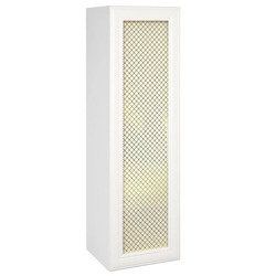 Regał łazienkowy biały Sanitti Gamma front szklany kratka złota