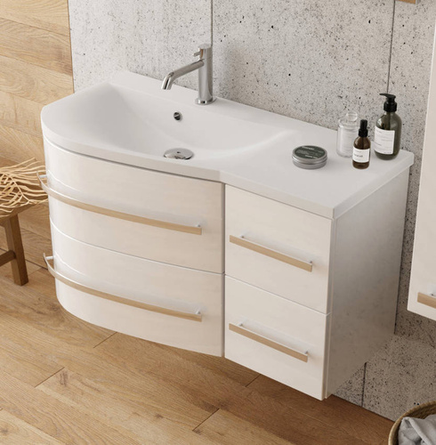 Szafka łazienkowa Oristo Opal OR30-SD4S-90-1-L biały połysk lewa