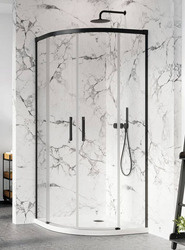 Kabina prysznicowa półokrągła 120x80 czarna Radaway Idea Black PDD