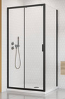 Czarna kabina prysznicowa Radaway Alienta Black DWJ+S 100x80