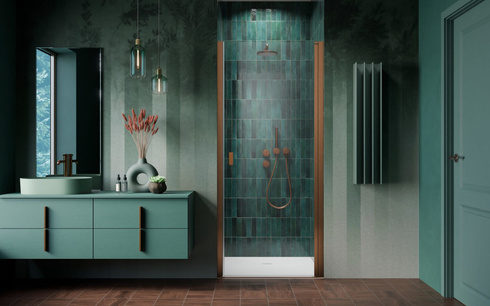 Drzwi miedź szczotkowana Radaway Nes Brushed Copper DWJ I 70 prawe