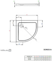 Brodzik prysznicowy półokrągły Radaway Doros A 80x80 SDRA8080-01