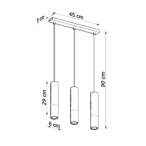 Lampa wisząca LOOPEZ 3L czarny/miedź