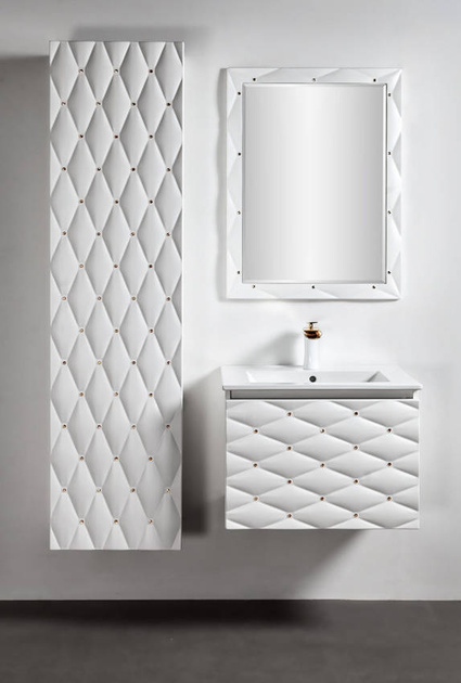 Szafka pod umywalkę Sanitti Lira 60 biała ze złotymi kryształkami