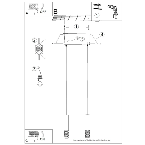 Lampa wisząca LAMI 2 biały