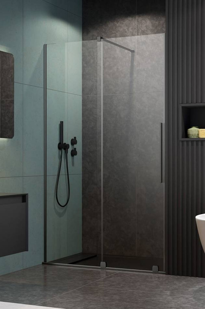 Drzwi prysznicowe 110 Radaway Furo Brushed GunMetal DWJ lewe