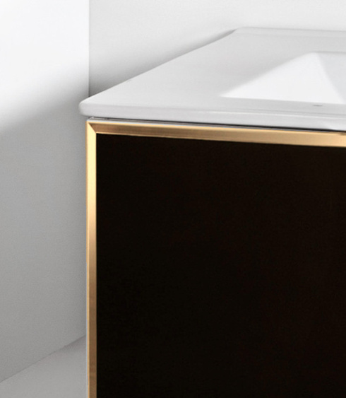  Szafka łazienkowa czarna Sanitti Delta 60 front lustro złote