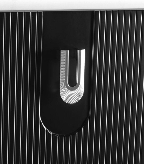 Szafka łazienkowa pod umywalkę Sanitti Stripes 80 czarna uchwyt srebrny