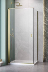 Kabina prysznicowa złota 80x100 Radaway Nes Brushed Gold KDJ I lewa