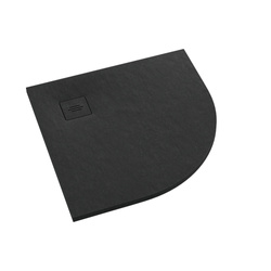Brodzik kompozytowy Stabilsound Plus® Protos Black Stone 90x90x3,5 cm R55, półokrągły