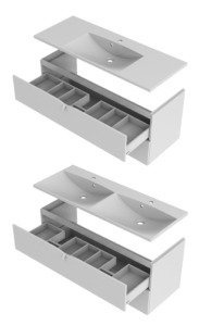 Szafka łazienkowa Oristo Siena OR45-SD2S-120-1 biały połysk