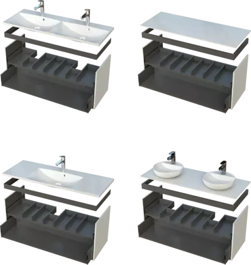 Szafka łazienkowa Oristo Montebianco OR47-SD2S-120-8 czarny mat