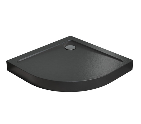 Brodzik półokrągły Radaway Doros A Compact Stone czarny 90x90