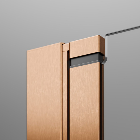 Kabina prysznicowa miedź Radaway Nes Brushed Copper KDJ I 80x80 lewa