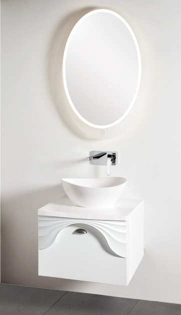 Szafka wisząca Sanitti Asso AS-60-CM biała uchwyt chrom mat