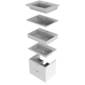 Szafka pod umywalkę blat 60 Oristo Siena OR45-SD2S-60-1 biały połysk