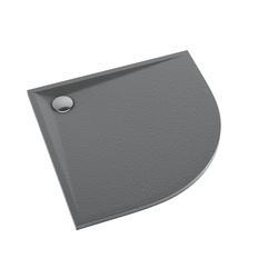 Brodzik kompozytowy Stabilsound Plus® Libra Anthracite Stone 80x80x3 cm R55, półokrągły