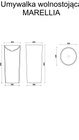 Umywalka wolnostojąca z konglomeratu MARRELIA  biała połysk