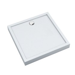 Brodzik akrylowy zintegrowany z nośnikiem Stabilsound Plus® oraz obudową akrylową przeciągniętą do podłogi Cameron 80x80x12 cm, kwadratowy