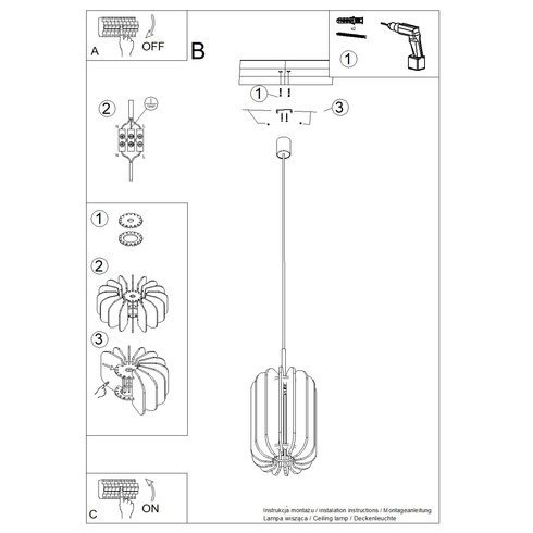 Lampa wisząca MULA 27 żółta