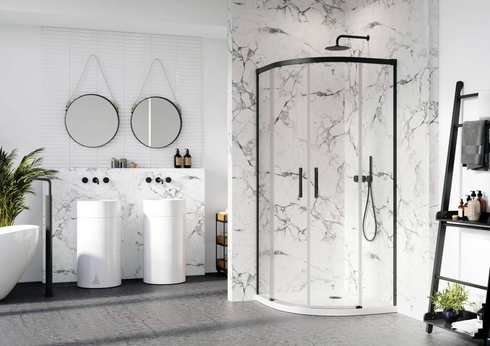 Kabina prysznicowa półokrągła 100x90 czarna Radaway Idea Black PDD