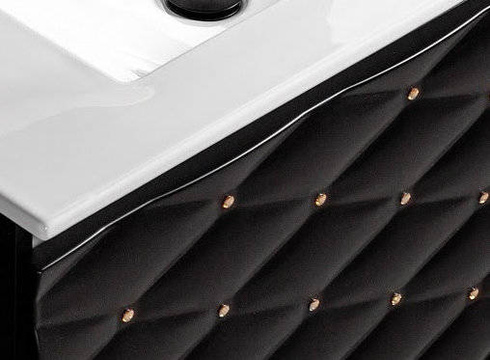Czarna szafka pod umywalkę z kryształkami złotymi Sanitti Lira 80