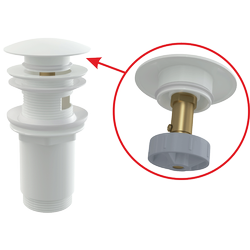 Korek biały z przelewem Klik klak A392B Alca plast biały połysk