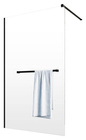 Kabina walk-in czarna 155 cm Radaway Modo New Black II z wieszakiem