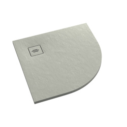 Brodzik kompozytowy Stabilsound Plus® Protos Cement Stone 90x90x3,5 cm R55, półokrągły