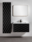 Czarna szafka pod umywalkę z kryształkami złotymi Sanitti Lira 80