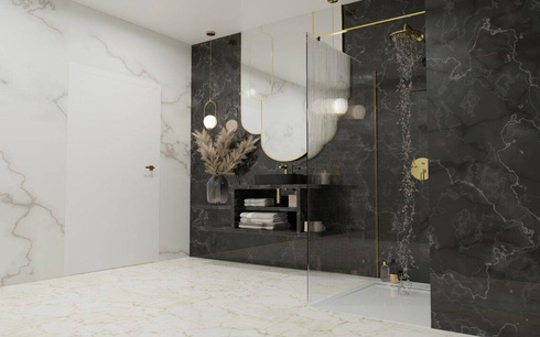 Kabina walk-in złota szkło Visiosun 90 Radaway Modo New Gold II