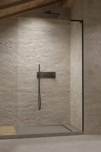Prysznic walk-in czarny 65 Radaway Modo SL Black II 10319065-54-01R prawy