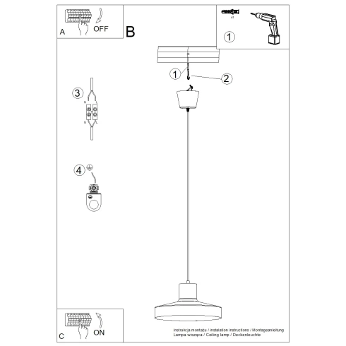 Lampa wisząca BILO czarna