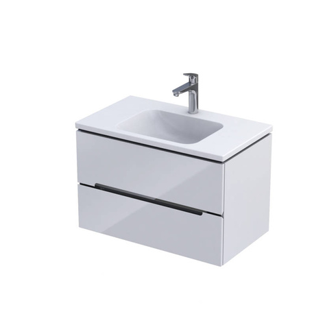 Szafka łazienkowa z umywalką Joy Oristo Silver OR33-SD2S-80-1-V3 + UME-JO-80-91 biały połysk, listwa chrom połysk