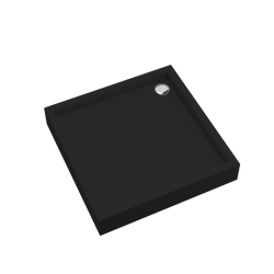 Brodzik akrylowy zintegrowany z nośnikiem Stabilsound Plus® oraz obudową akrylową przeciągniętą do podłogi Favory Plus Black Mat 90x90x16 cm, kwadratowy