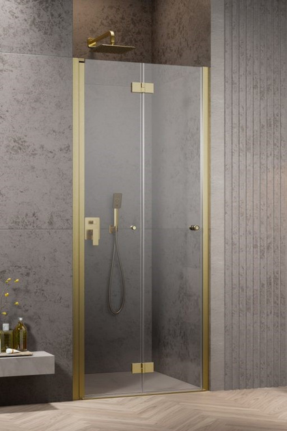 Drzwi złoto szczotkowane 90 Radaway Nes Brushed Gold DWB Lewe