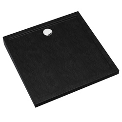 Brodzik akrylowy Sharper Black Stone 80x80x4,5 cm, kwadratowy