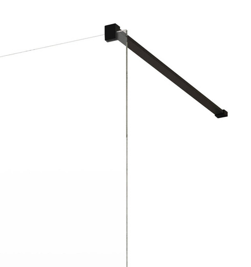 Kabina walk-in czarna 155 cm Radaway Modo New Black II z wieszakiem