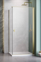 Kabina prysznicowa złota 100x100 Radaway Nes Brushed Gold KDJ I prawa