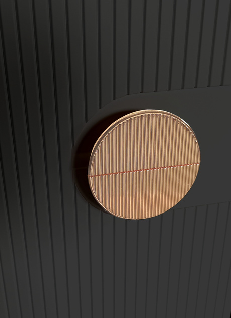 Regał łazienkowy wiszący Sanitti Epsilon czarny uchwyt złoty