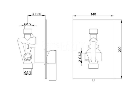 Bateria prysznicowa podtynkowa Kohlman Dexame QW220D
