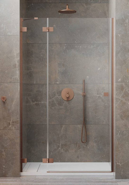 Drzwi prysznicowe 90 Radaway Essenza Pro Brushed Copper DWJ lewa