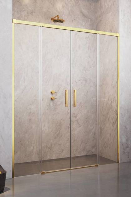 Drzwi wnękowe złote 160 do łazienki Radaway Idea Gold DWD 387126-09-01